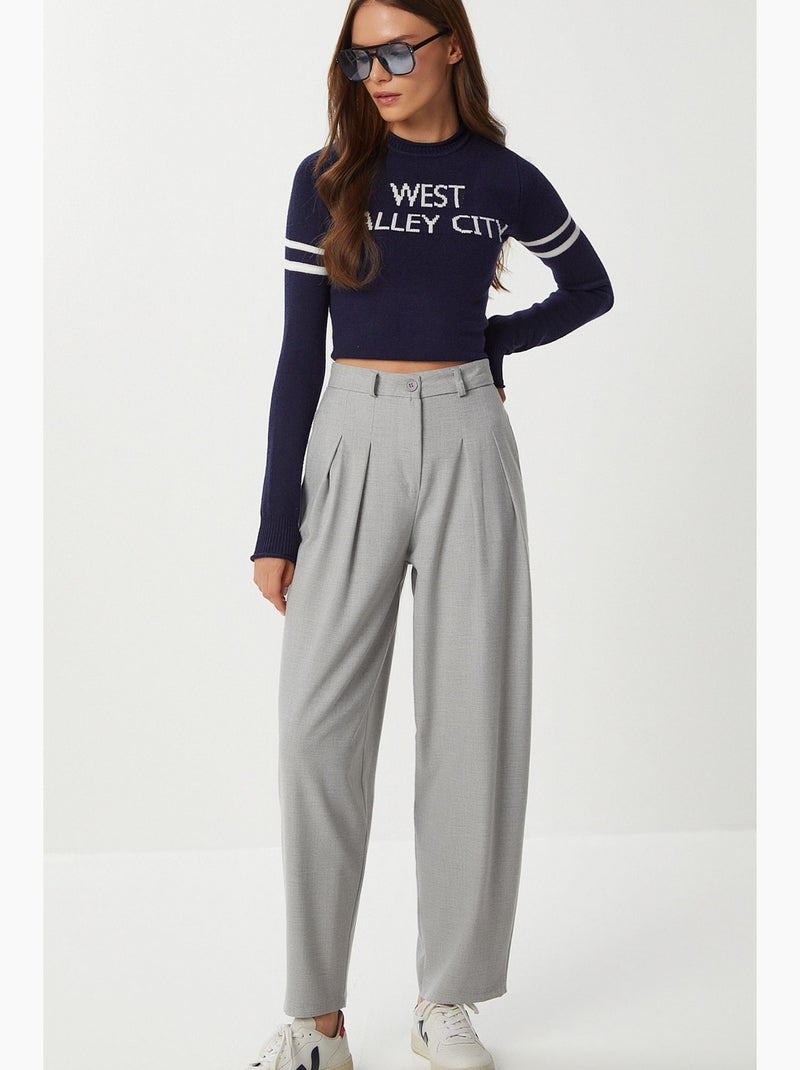 Pantaloni donna a gamba dritta istanbul Grigio chiaro - Kiabi