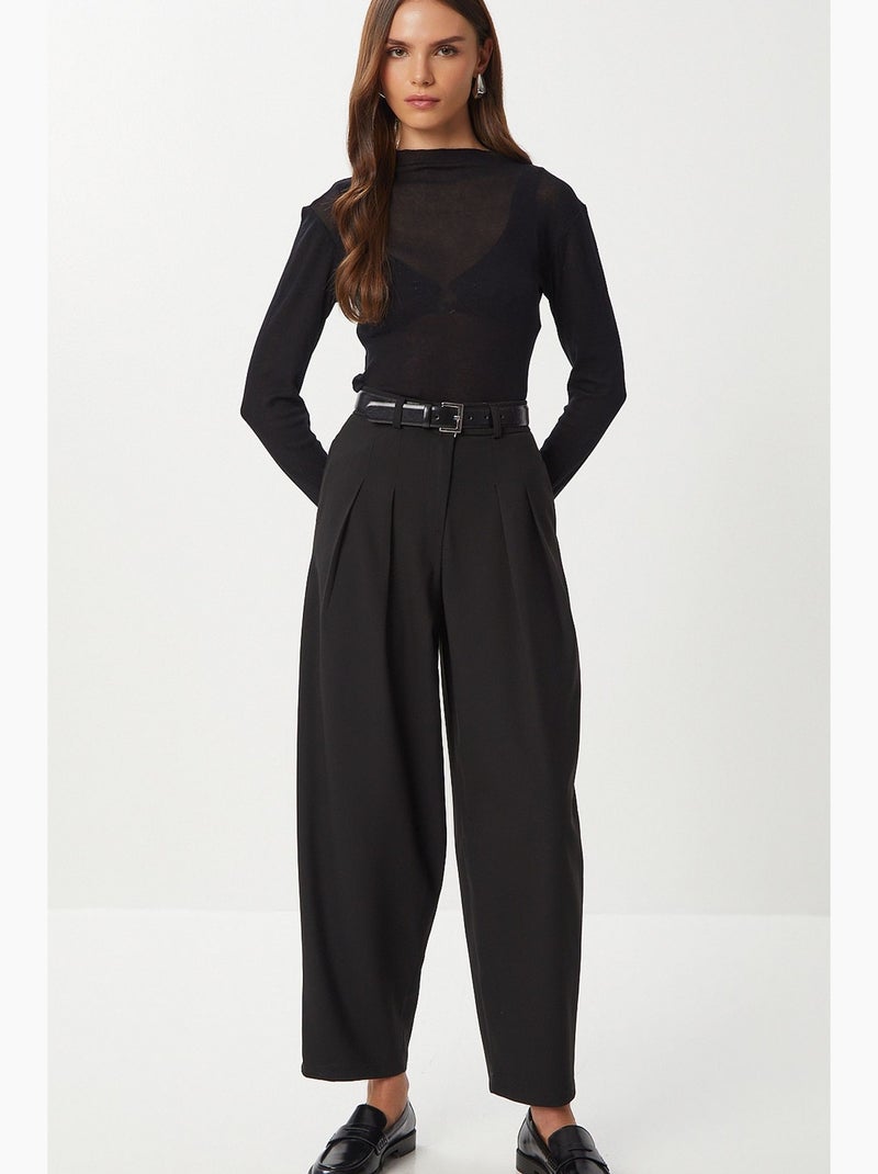 Pantaloni donna a gamba dritta istanbul Nero - Kiabi