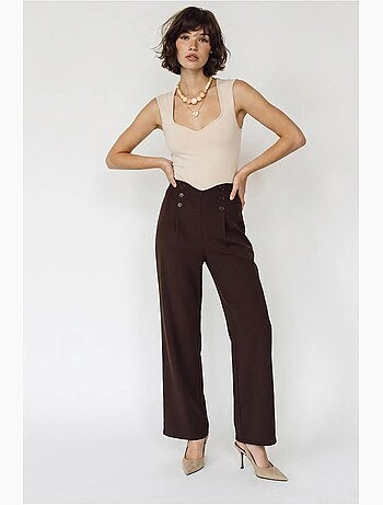 Pantaloni donna a gamba dritta lucci