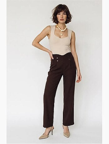Pantaloni donna a gamba dritta lucci