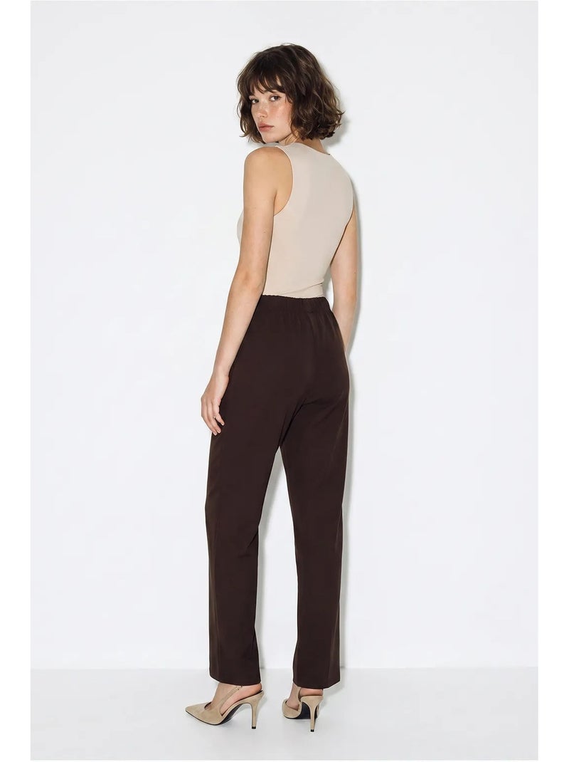 Pantaloni donna a gamba dritta lucci Marrone cioccolato - Kiabi