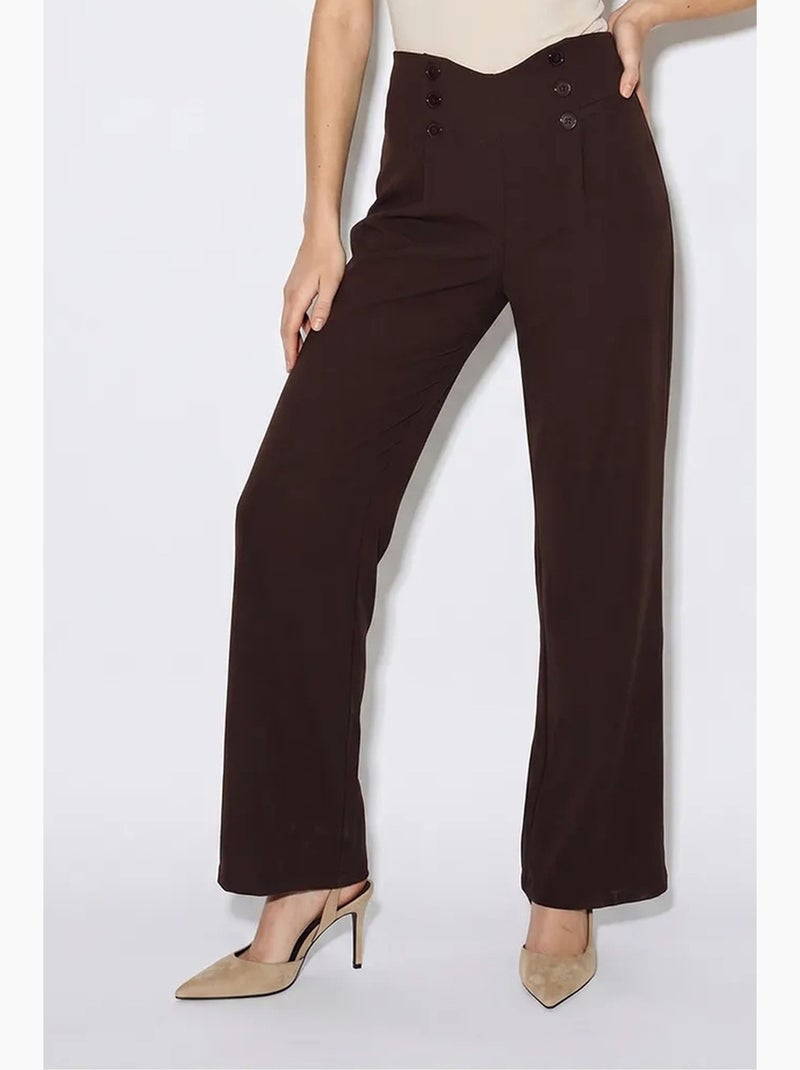 Pantaloni donna a gamba dritta lucci Marrone cioccolato - Kiabi