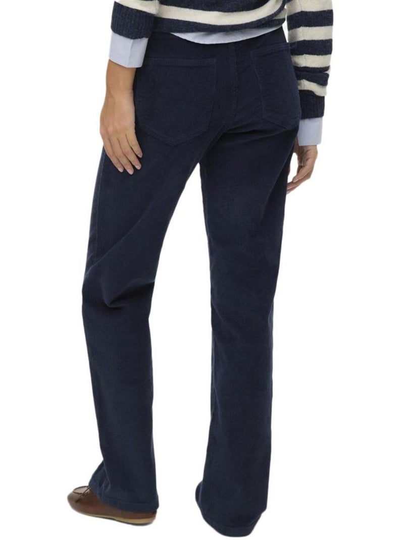 Pantaloni Donna in Velluto Vero Moda Blu marino - Kiabi