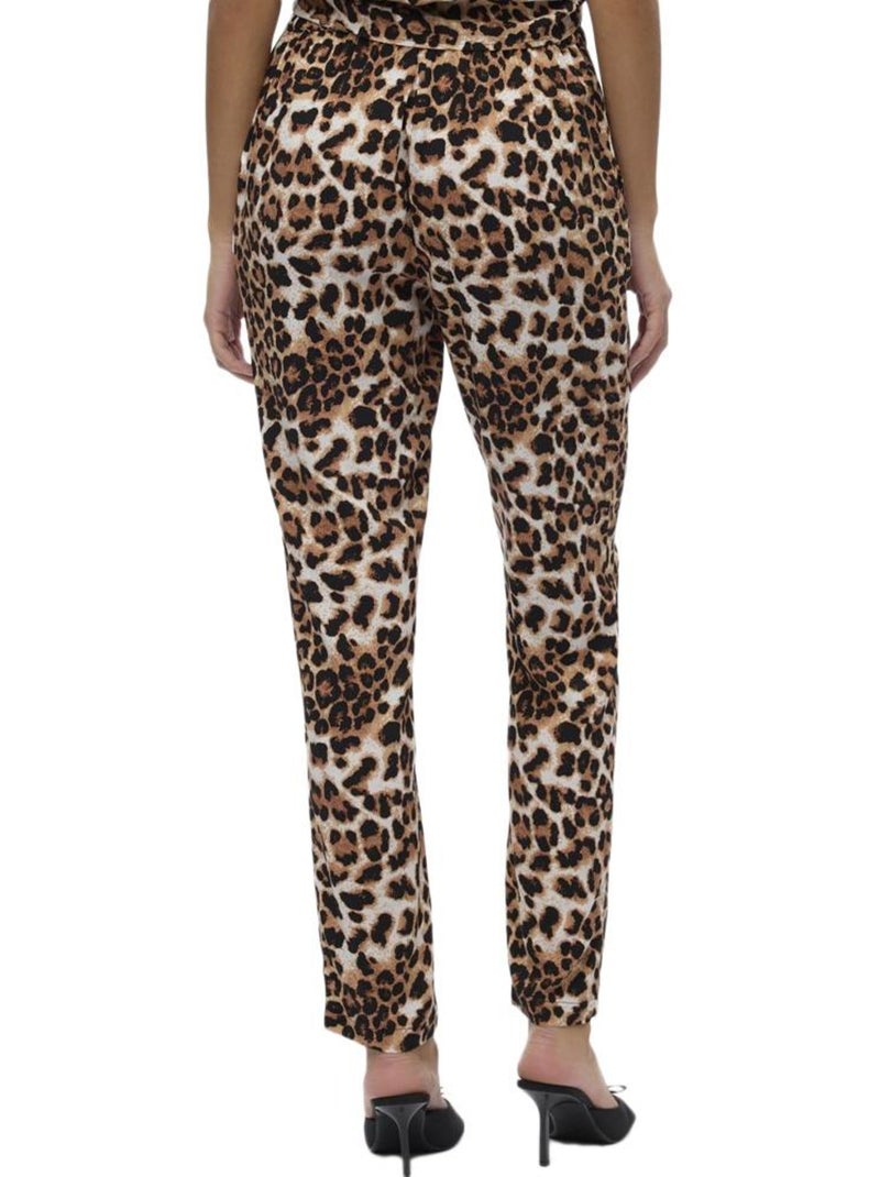 Pantaloni Donna Vero Moda a Fantasia Leopardata Marrone cappuccino - Kiabi
