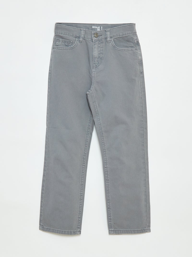 Pantaloni dritti - regular fit a 5 tasche Grigio - Kiabi