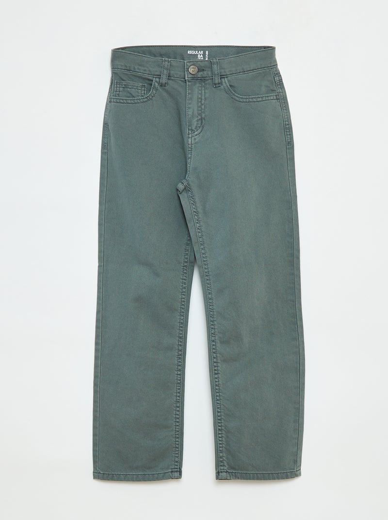 Pantaloni dritti - regular fit a 5 tasche Verde - Kiabi