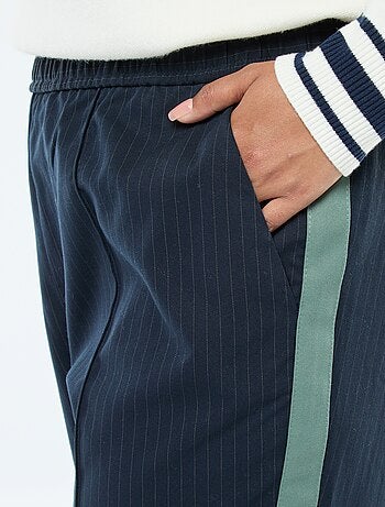 Pantaloni dritti a quadri con bande laterali