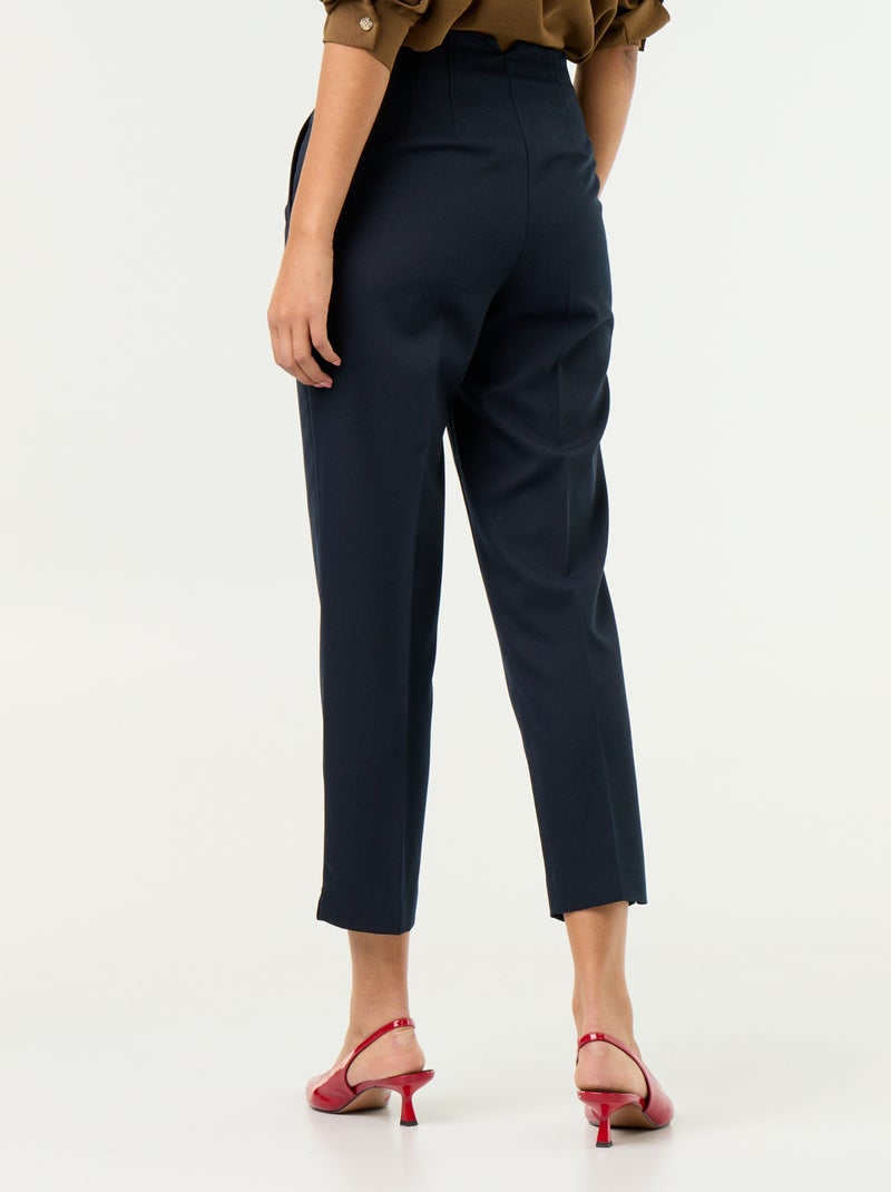 Pantaloni dritti a vita alta Blu - Kiabi