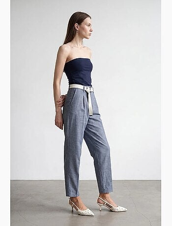 Pantaloni dritti alla caviglia con cintura dilvin