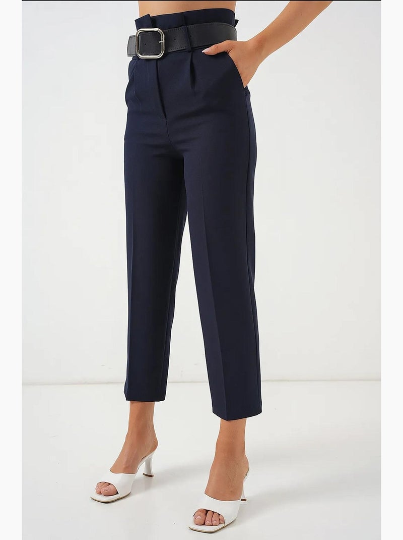 Pantaloni dritti alla caviglia con fiocco bdart Blu marino - Kiabi