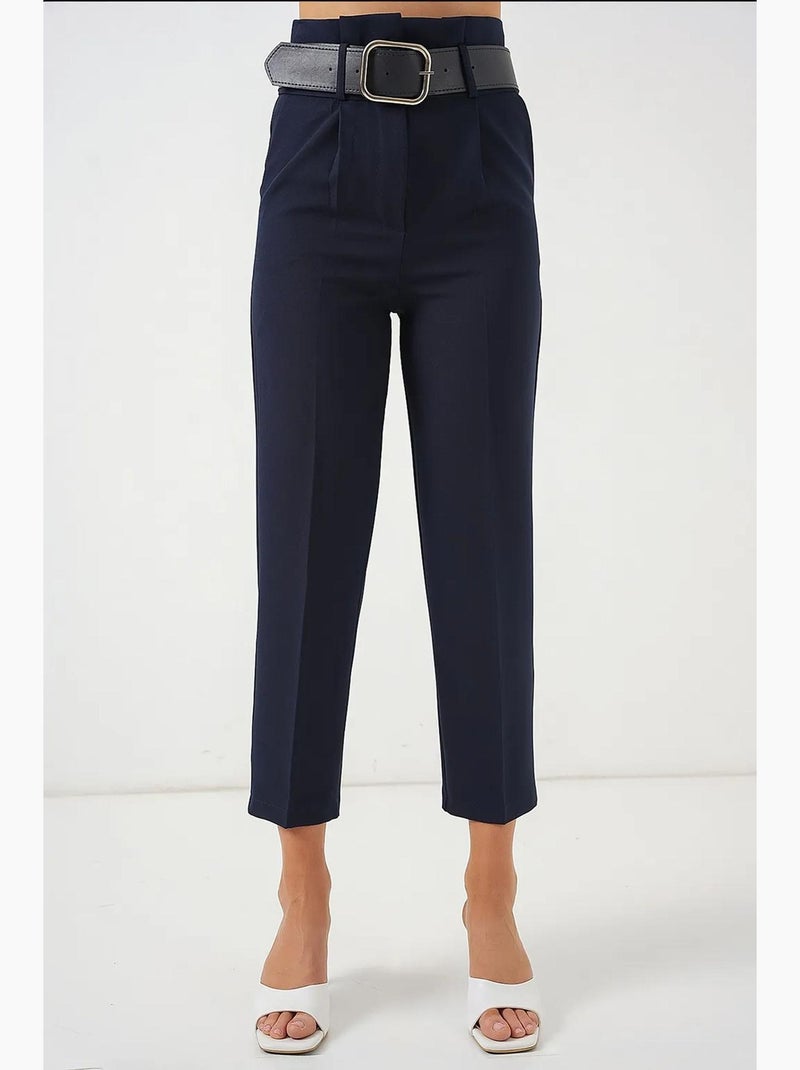 Pantaloni dritti alla caviglia con fiocco bdart Blu marino - Kiabi
