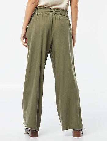Pantaloni dritti con cintura da annodare in vita