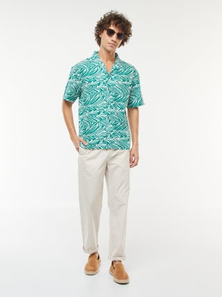 Pantaloni dritti con cintura elasticizzata