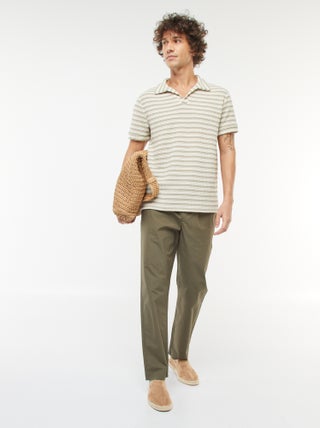 Pantaloni dritti con cintura elasticizzata
