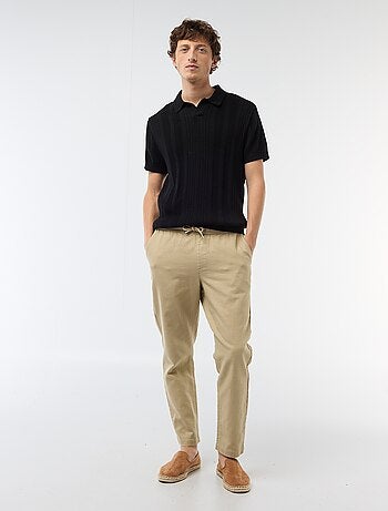 Pantaloni dritti con elastico in vita