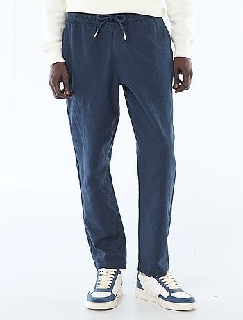 Pantaloni dritti con elastico in vita