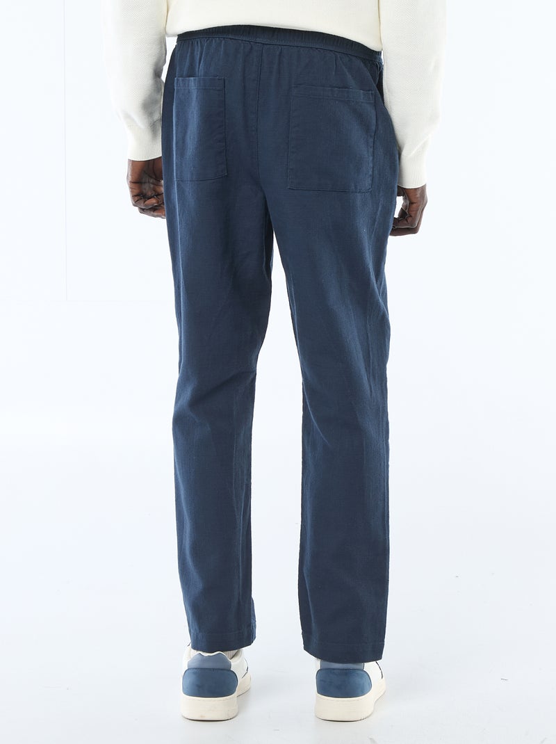 Pantaloni dritti con elastico in vita Blu - Kiabi