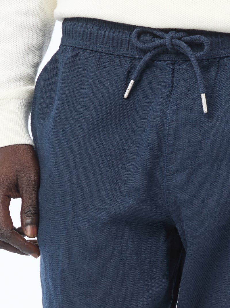Pantaloni dritti con elastico in vita Blu - Kiabi