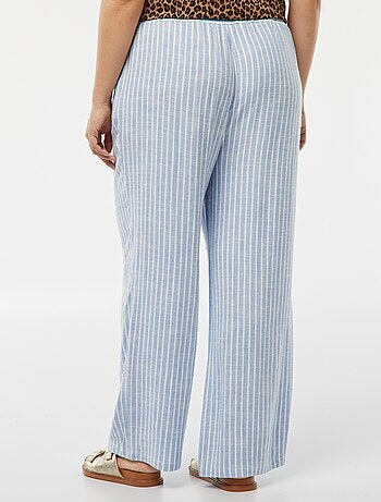 Pantaloni dritti con vita elasticizzata + cordoncino
