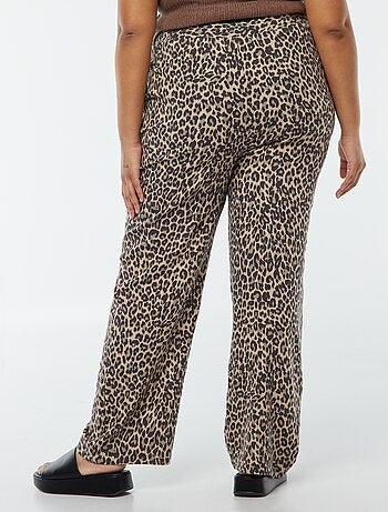 Pantaloni dritti con vita elasticizzata + cordoncino