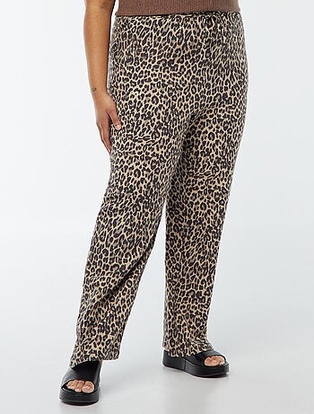Pantaloni dritti con vita elasticizzata + cordoncino