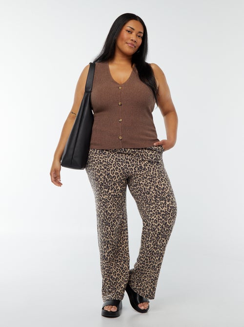 Pantaloni dritti con vita elasticizzata + cordoncino - Kiabi