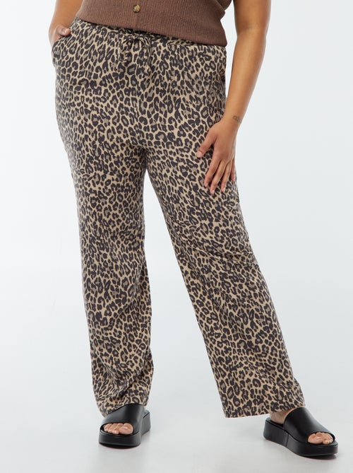 Pantaloni dritti con vita elasticizzata + cordoncino - Kiabi