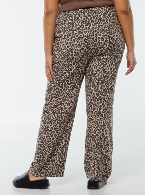 Pantaloni dritti con vita elasticizzata + cordoncino - Kiabi