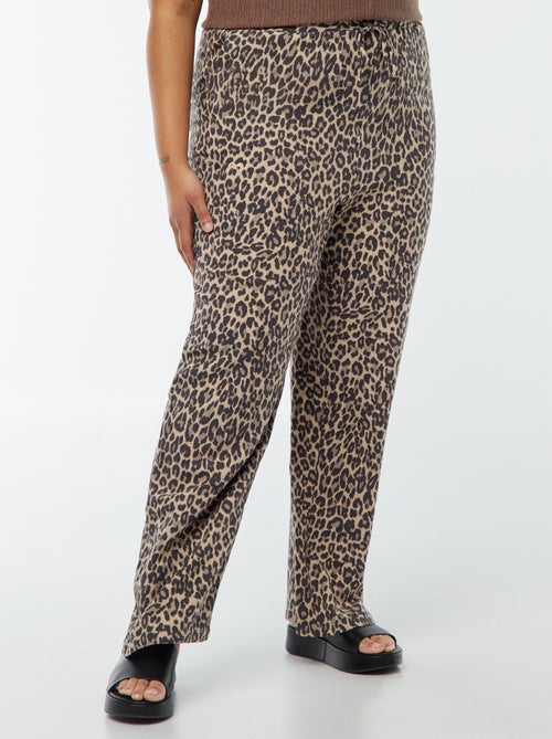 Pantaloni dritti con vita elasticizzata + cordoncino - Kiabi