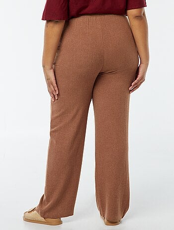 Pantaloni dritti con vita elasticizzata + cordoncino