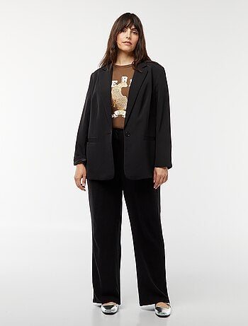 Pantaloni dritti con vita elasticizzata + cordoncino