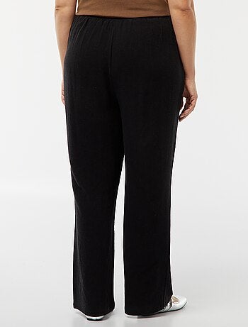 Pantaloni dritti con vita elasticizzata + cordoncino