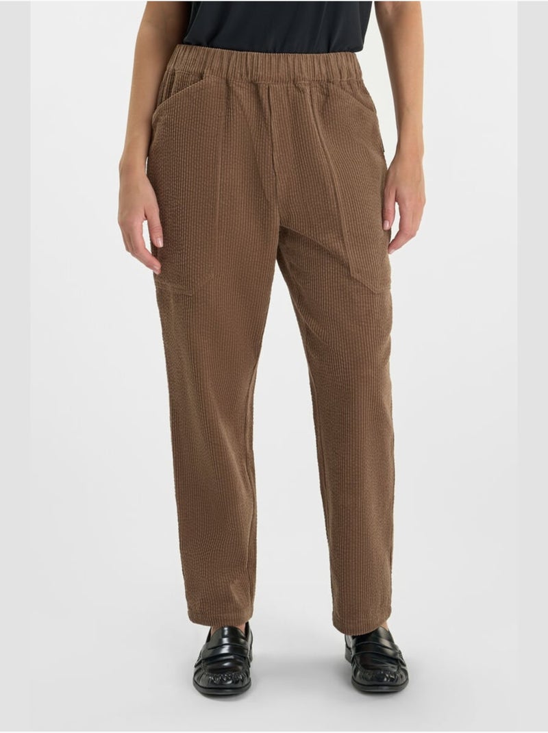 Pantaloni dritti CORDO Marrone - Kiabi