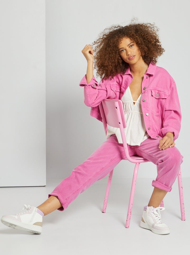 Pantaloni dritti cropped viola rosa - Kiabi