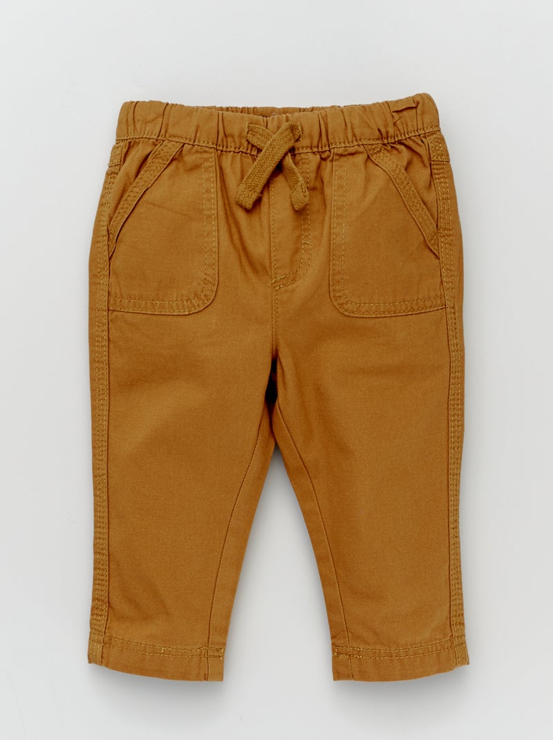 Pantaloni dritti in cotone KAKI - Kiabi