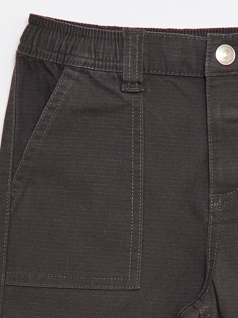 Pantaloni dritti in cotone tinta unita - Collezione facile da indossare Nero - Kiabi