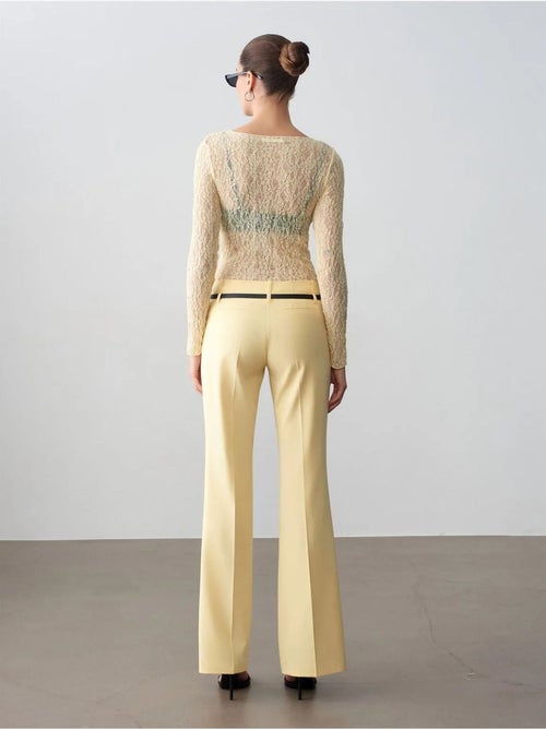 Pantaloni dritti in crêpe con cintura dilvin - Kiabi Pantaloni dritti in crêpe con cintura dilvin - Kiabi