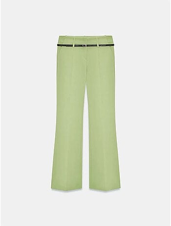 Pantaloni dritti in crêpe con cintura dilvin