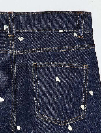 Pantaloni dritti in denim con motivo