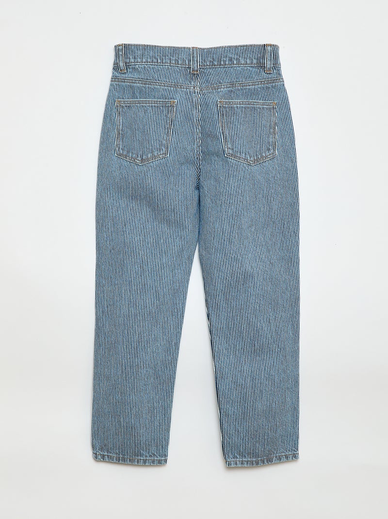 Pantaloni dritti in denim con motivo Blu - Kiabi