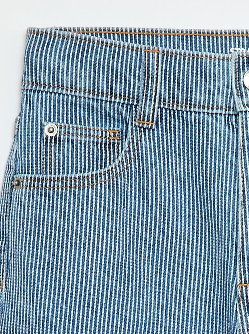 Pantaloni dritti in denim con motivo Blu - Kiabi
