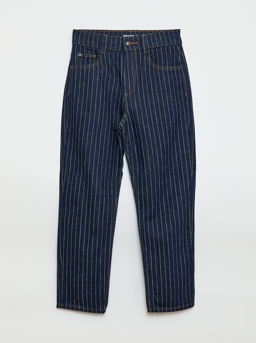 Pantaloni dritti in denim con motivo - Kiabi