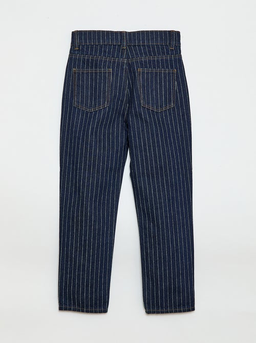 Pantaloni dritti in denim con motivo - Kiabi