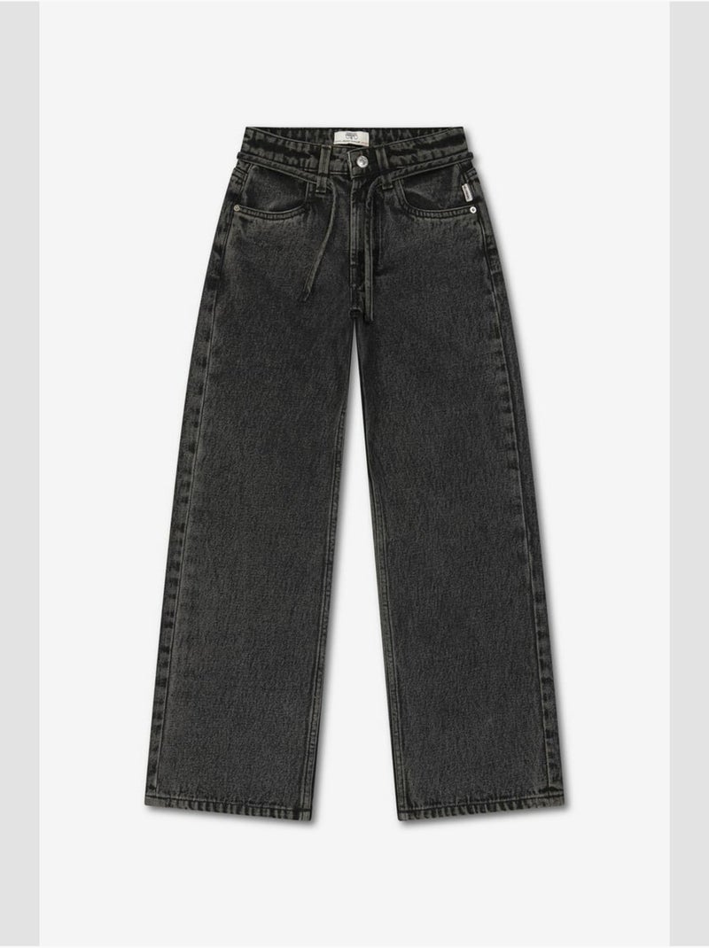 Pantaloni dritti in denim zuligi Grigio - Kiabi