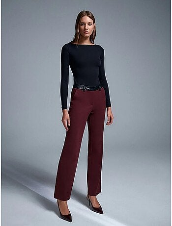 Pantaloni dritti in ecopelle da donna