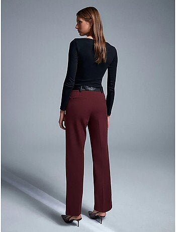 Pantaloni dritti in ecopelle da donna