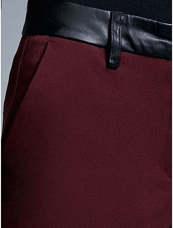 Pantaloni dritti in ecopelle da donna