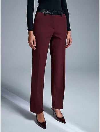 Pantaloni dritti in ecopelle da donna