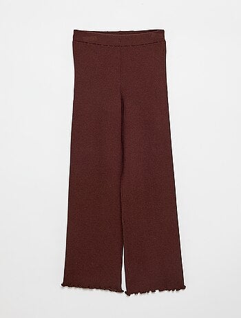 Pantaloni dritti in maglia a tinta unita