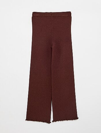 Pantaloni dritti in maglia a tinta unita